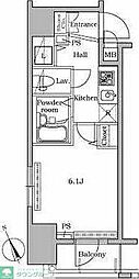 レジディア広尾2 1Kの間取図画像