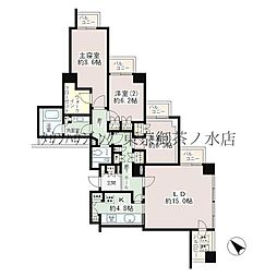 小石川パークタワー 3LDKの間取図画像