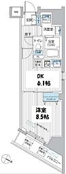 番町赤坂ビル 1DKの間取図画像