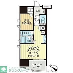 ライオンズ千代田三崎町 1LDKの間取図画像
