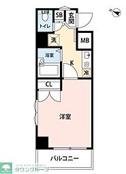 ロイヤルパレス四ッ谷 1Kの間取図画像