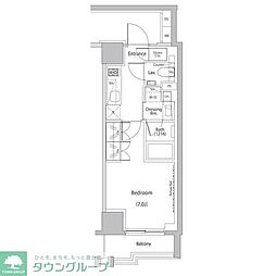 ザ・パークハビオ文京江戸川橋 1Kの間取図画像