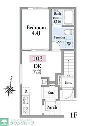 アーベインテラス本駒込 1DKの間取図画像