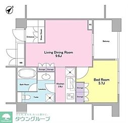 ランテンヌ四谷 1LDKの間取図画像