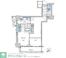 パークアクシス滝野川ラブリーズ 1LDKの間取図画像