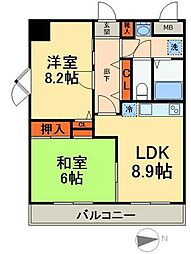 マンション白陽 2SLDKの間取図画像