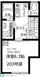 グランレイム神楽坂 1Kの間取図画像