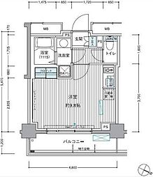 ヒューリックレジデンス茗荷谷 ワンルームの間取図画像