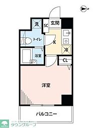 クレアシオン後楽園 1Kの間取図画像