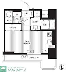 Reno新宿若松町 ワンルームの間取図画像
