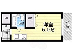 カームヒル箕面 ワンルームの間取図画像