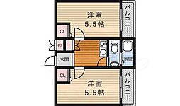 ラ・フォンティーヌ西田 2Kの間取図画像