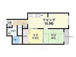 豊中スクエアガーデン 2LDKの間取図画像
