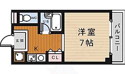 グランボア 1Kの間取図画像