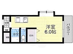 カームヒル箕面 ワンルームの間取図画像