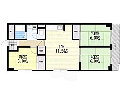 杉谷パークマンション 3LDKの間取図画像