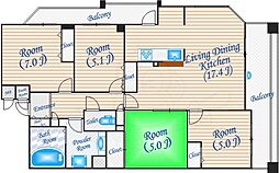 セレッソコート千里中央アネックス 4LDKの間取図画像