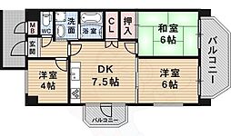 エレガンス村上 3DKの間取図画像