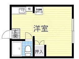 梶マンション ワンルームの間取図画像