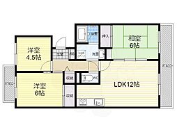 フォルク北千里O棟 3LDKの間取図画像