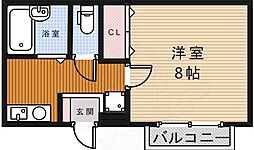 プラヤ升美 1Kの間取図画像