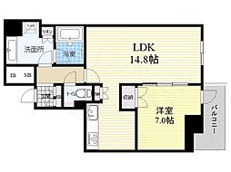 シエリアタワー千里中央 1LDKの間取図画像