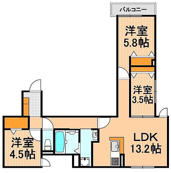 グラナーデ興野 102｜東京都足立区興野2丁目(賃貸アパート3LDK・1階・64.23㎡)の写真 その2