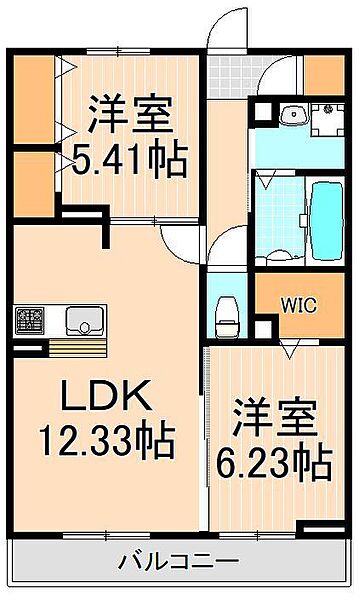 メゾンボヌール 205｜東京都足立区西保木間2丁目(賃貸アパート2LDK・2階・58.43㎡)の写真 その2