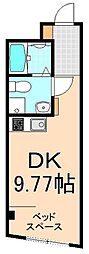 trias.k ワンルームの間取図画像