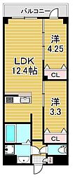 GENOVIA六町 2LDKの間取図画像