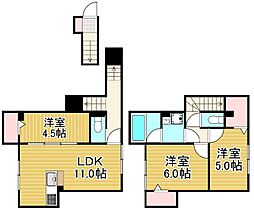 セレスティア竹ノ塚 A棟 1LDKの間取図画像