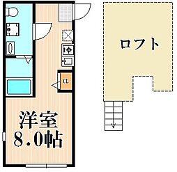 ハーモニーテラス栗原 ワンルームの間取図画像