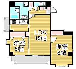 綾東ヴィレッジ弐番館 2LDKの間取図画像