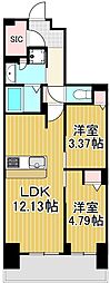 アーバンパーク谷在家 2LDKの間取図画像