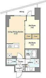 コンフォリア竹ノ塚イースト 2LDKの間取図画像