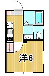 アズール東尾久 1Kの間取図画像