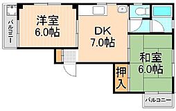 ESIビル 2DKの間取図画像