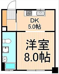 メゾン・ド・メルシー 1DKの間取図画像
