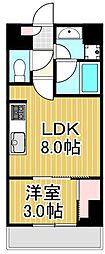クレストコート北千住レジデンス 1LDKの間取図画像