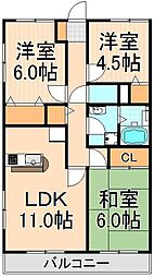 コートグランディア西新井 3LDKの間取図画像