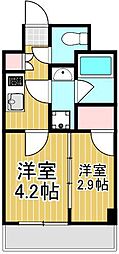 ジェノヴィア北千住 2Kの間取図画像