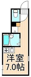 Reberty北千住 ワンルームの間取図画像