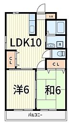 ワイズ 2LDKの間取図画像