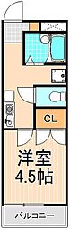 舎人ハウス 1Kの間取図画像