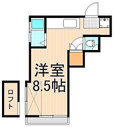 ユタカビル ワンルームの間取図画像
