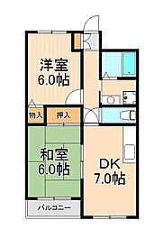 パークヒル舎人 2DKの間取図画像