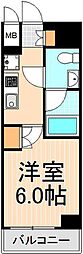 ユリカロゼ梅島 1Kの間取図画像