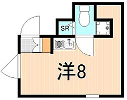 Theeko ワンルームの間取図画像