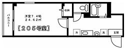 メゾン・セルクルドゥ 1Kの間取図画像