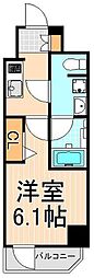 メインステージ千住中居町 1Kの間取図画像